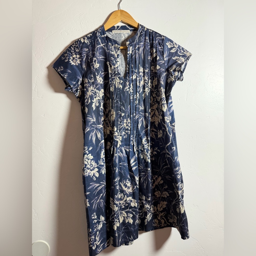 Peruvian Connection Navy and White Floral Dress Size Small